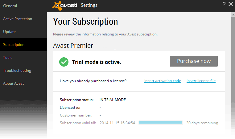 Avast 2016: Активация Avast Premier с помощью кода активации