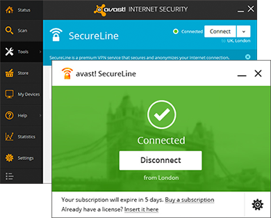 how to view avast secureline license