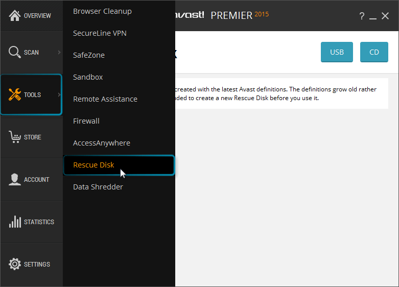 using avast rescue disk