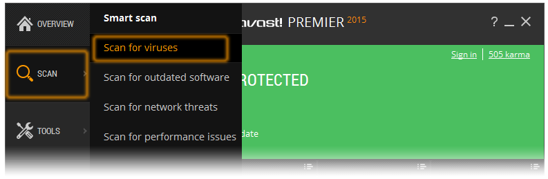Avast 2015: Scanning your computer for viruses