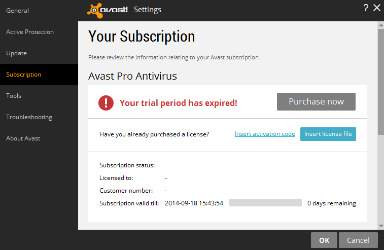 Avast FAQ  Avast 2016: Insertando el archivo de licencia 