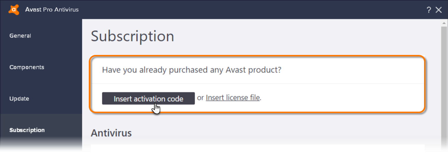 get avast activation code?