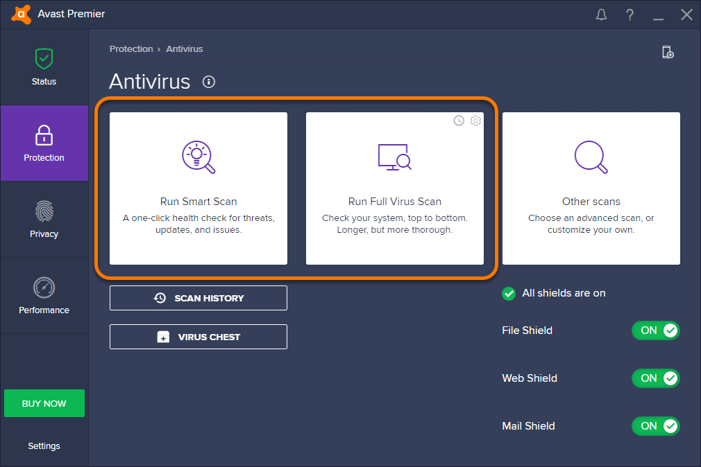 avast full virus scan slow