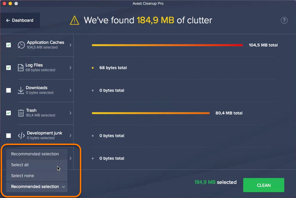 How Do You Select All On Avast Cleanup Pro For Mac