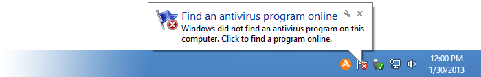 why wont my advast antivirus show up on action center