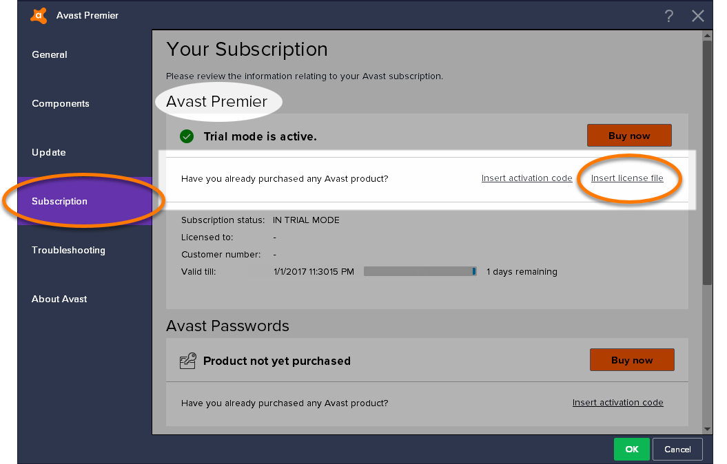 how to download avast premier with license file