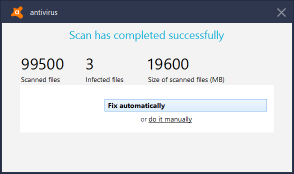 avast antivirus scan results