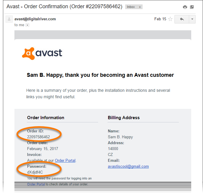 forgot avast password