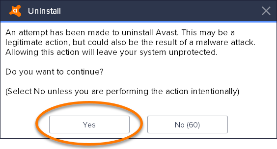 avast free antivirus wont uninstall