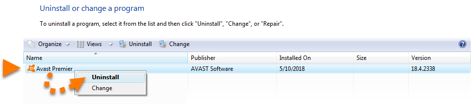 avast uninstall program download