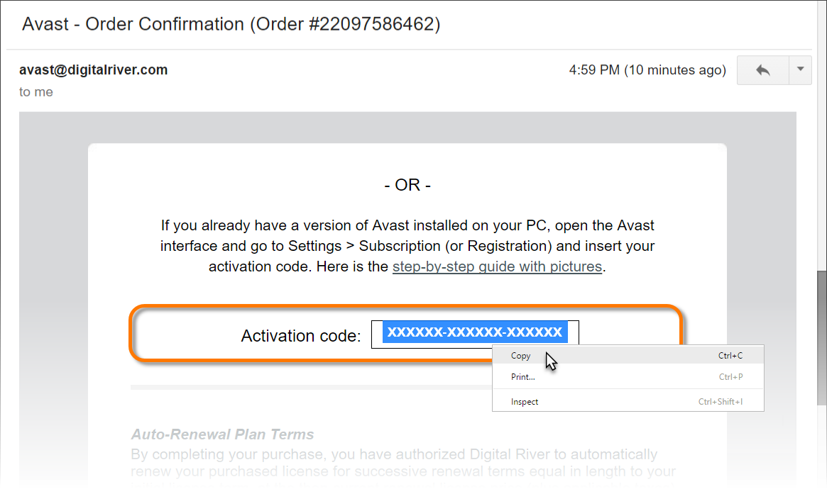 avast activation code for reinstall