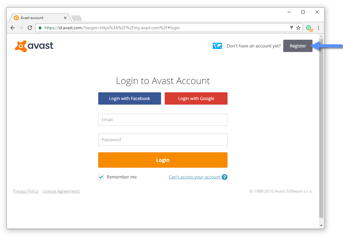 avast account