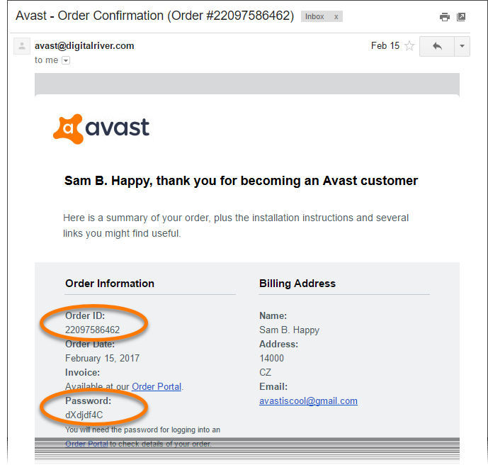 how to change my avast email address