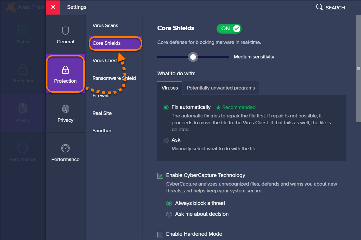 avast ssl settings