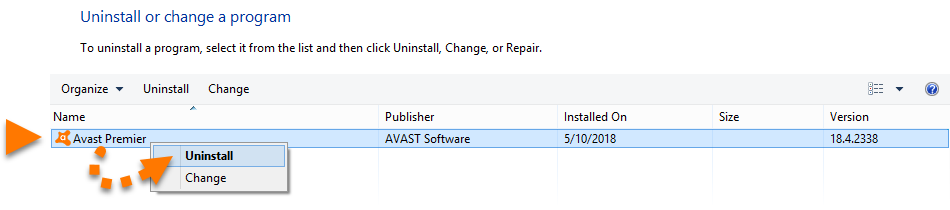 avast has crashed