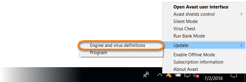 avast definitions wont update