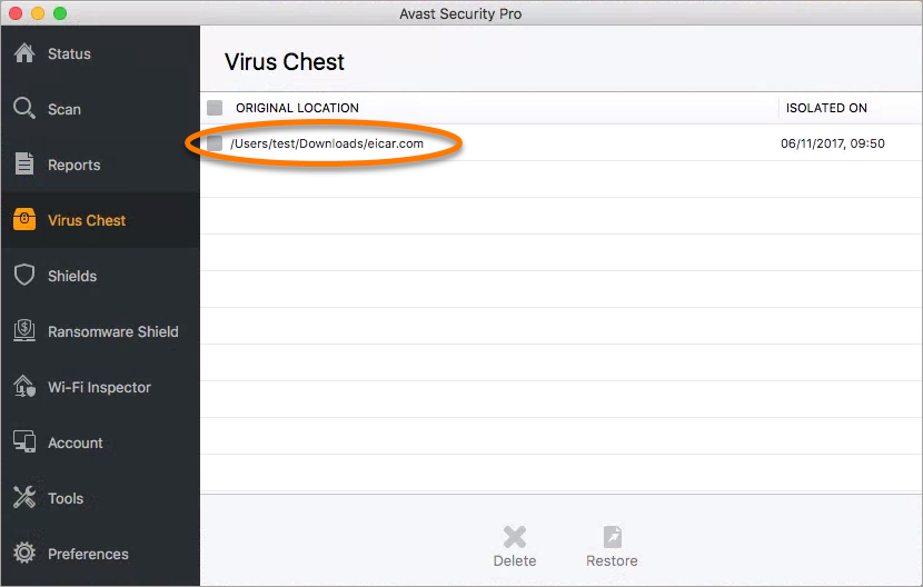 avast free antivirus restore file