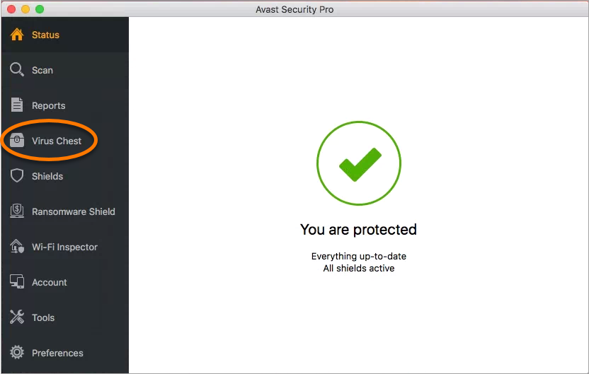 avast mac security virus chest