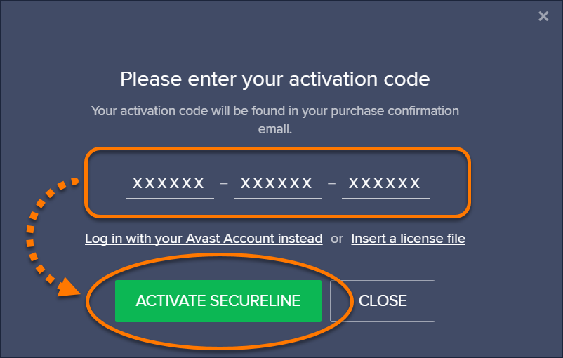 where is avast activation code