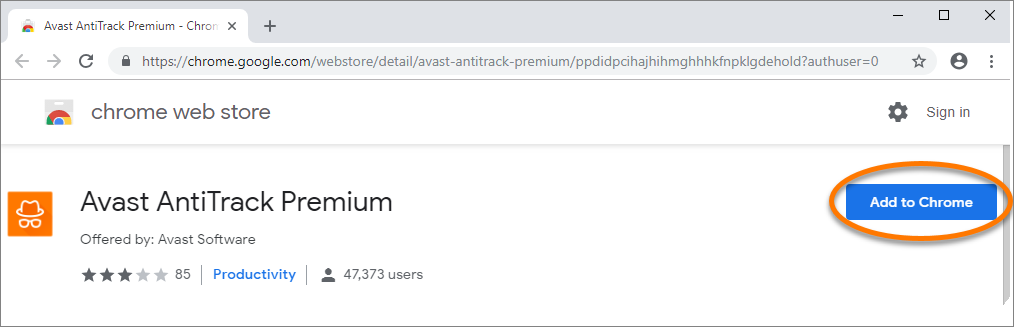 avast antitrack premium chrome extension