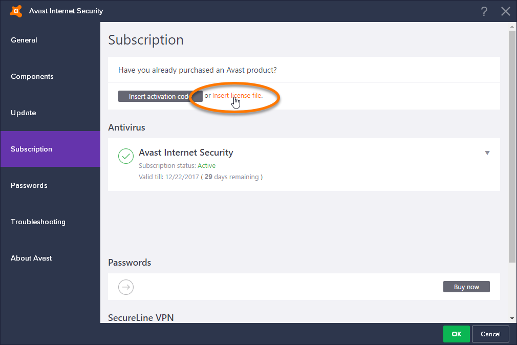 Avast internet security trial