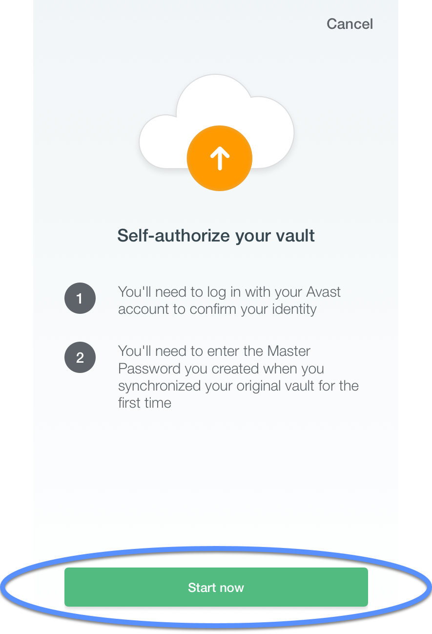 reset avast password vault password for andriod