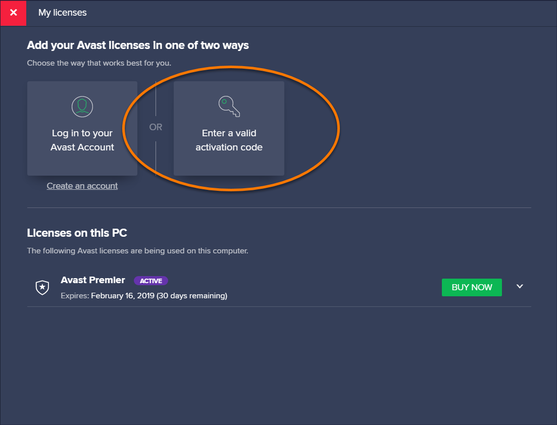 find my avast activation code