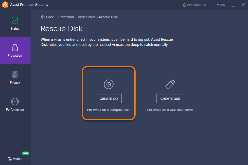 avast rescue disk not working