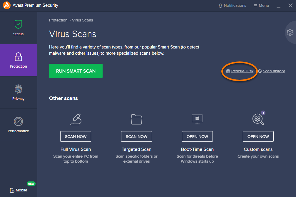 Creating And Using Rescue Disk In Avast Antivirus Avast