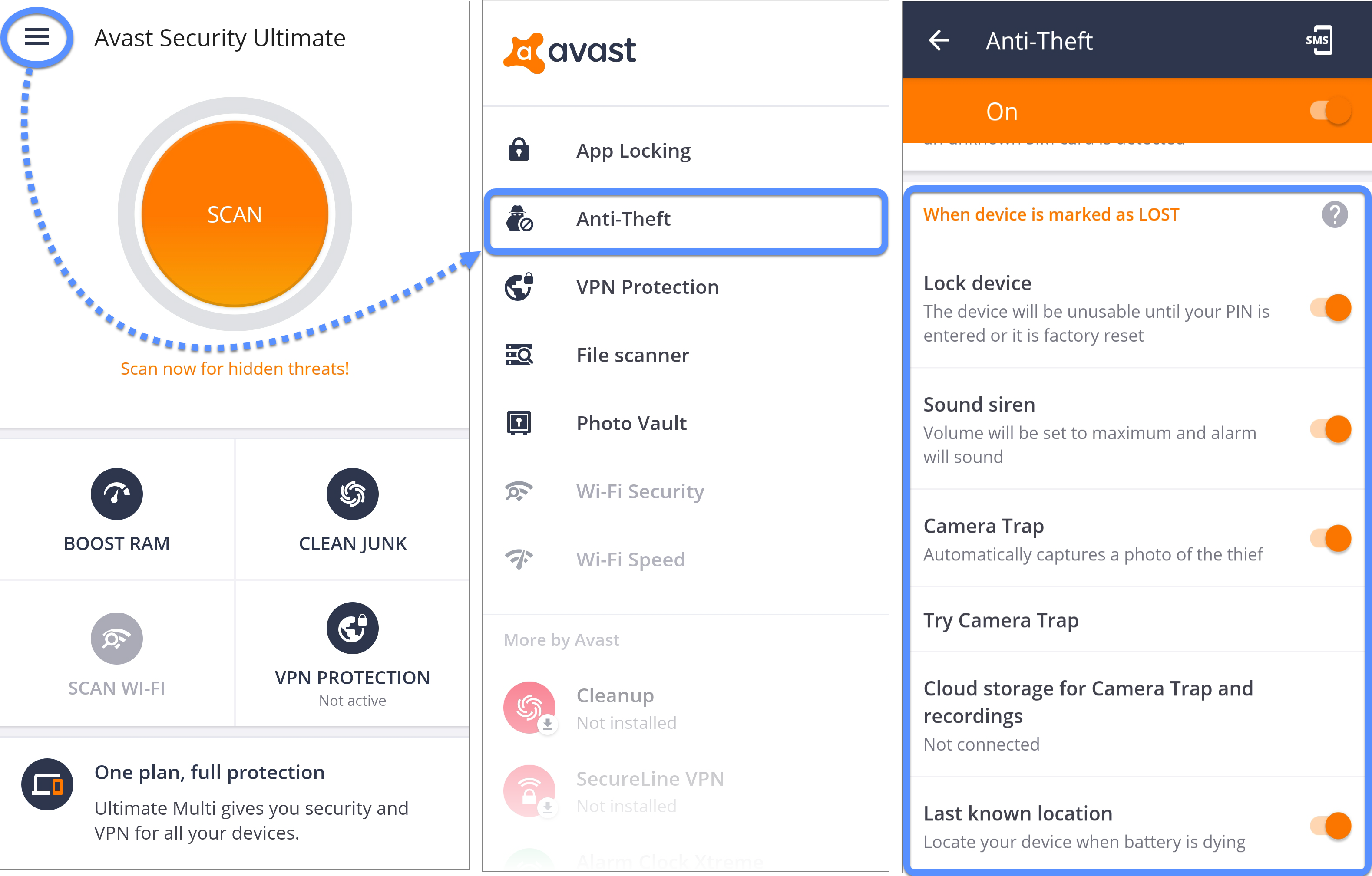 Controlling A Lost Or Stolen Android Device Remotely Using Anti Theft In Avast Mobile Security Avast