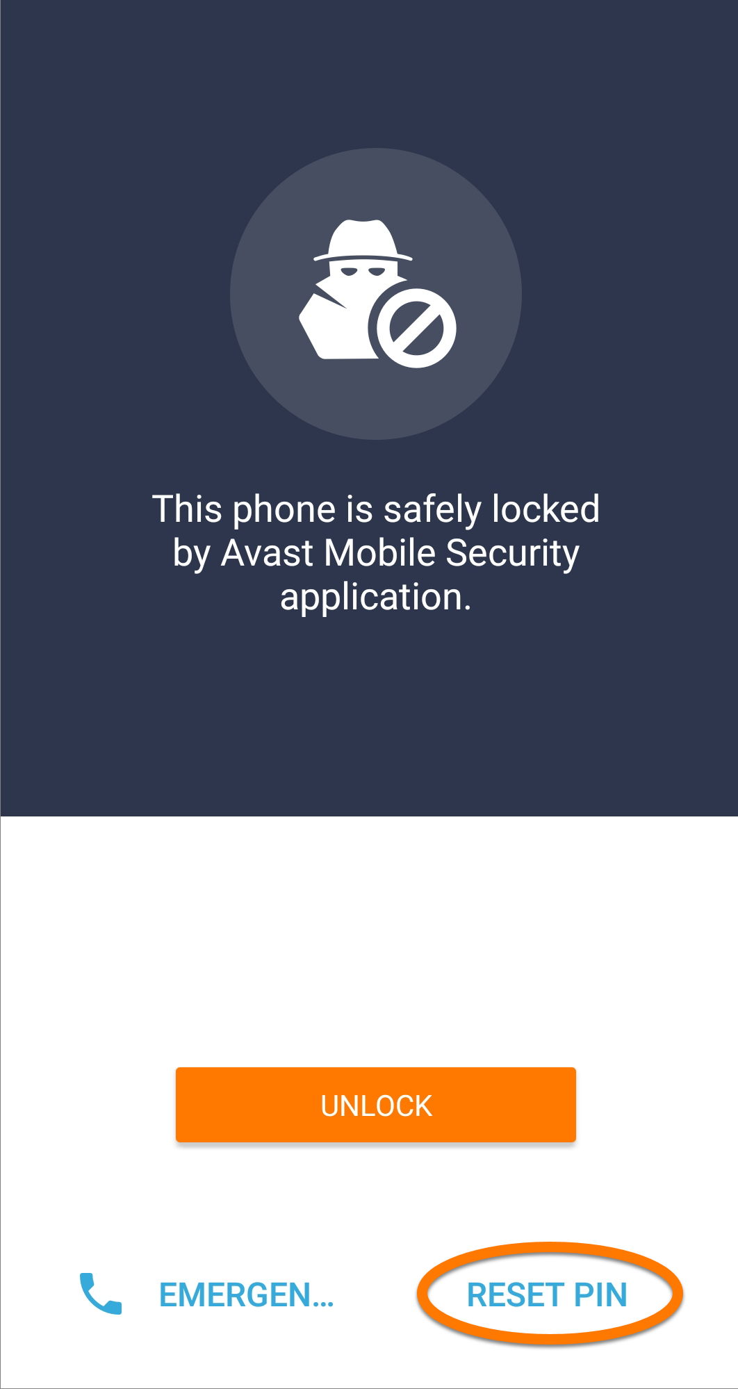 avast mobile security master password reset