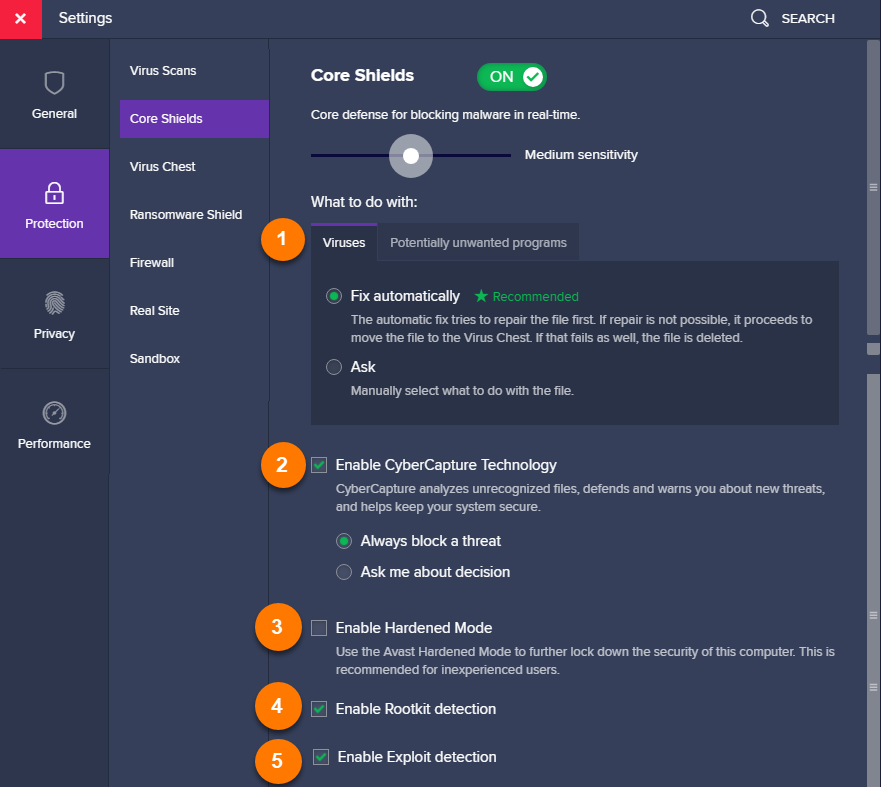 Adjusting Settings For Avast Antivirus Core Shields Official