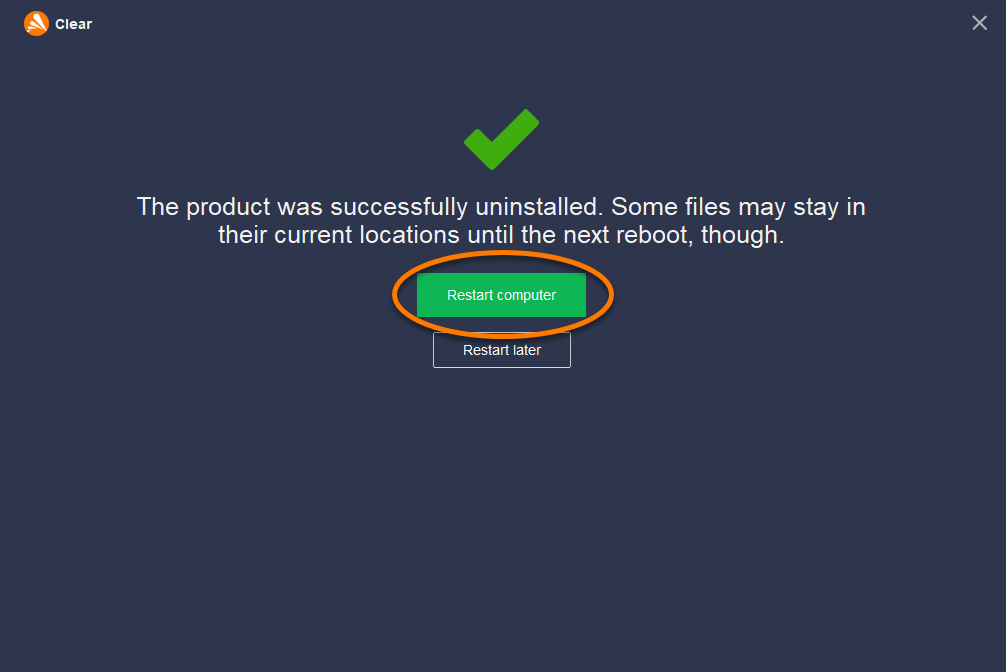 avg antivirus clear uninstall