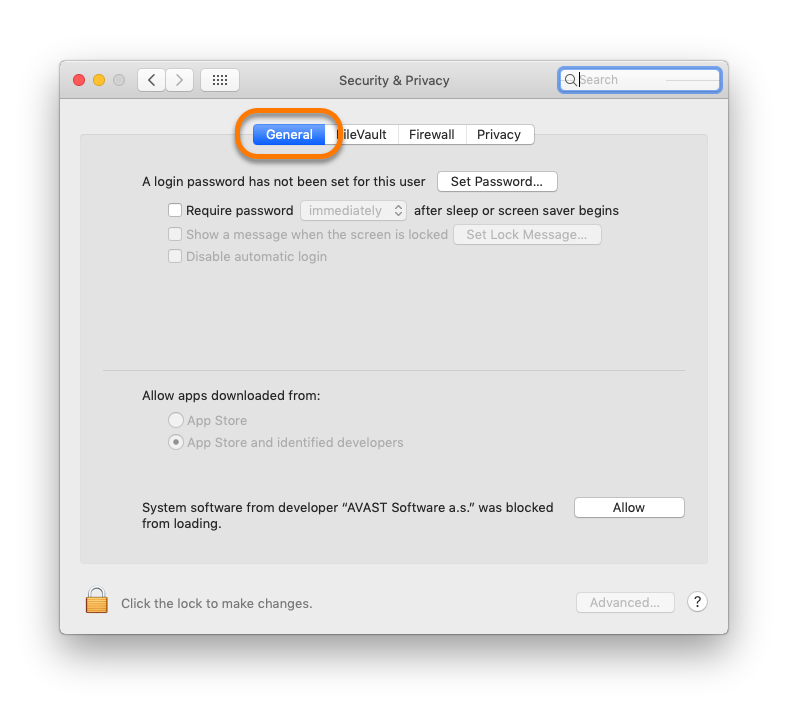 how to disable security software mac