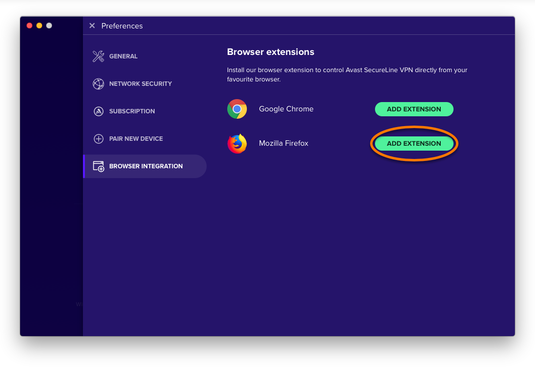 Установка расширения Avast SecureLine VPN для браузера на ПК с ОС Windows и  компьютер Mac | Avast