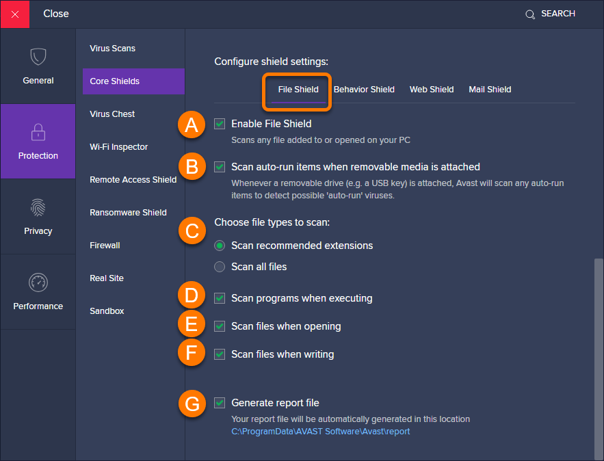 Adjusting Settings For Avast Antivirus Core Shields Avast