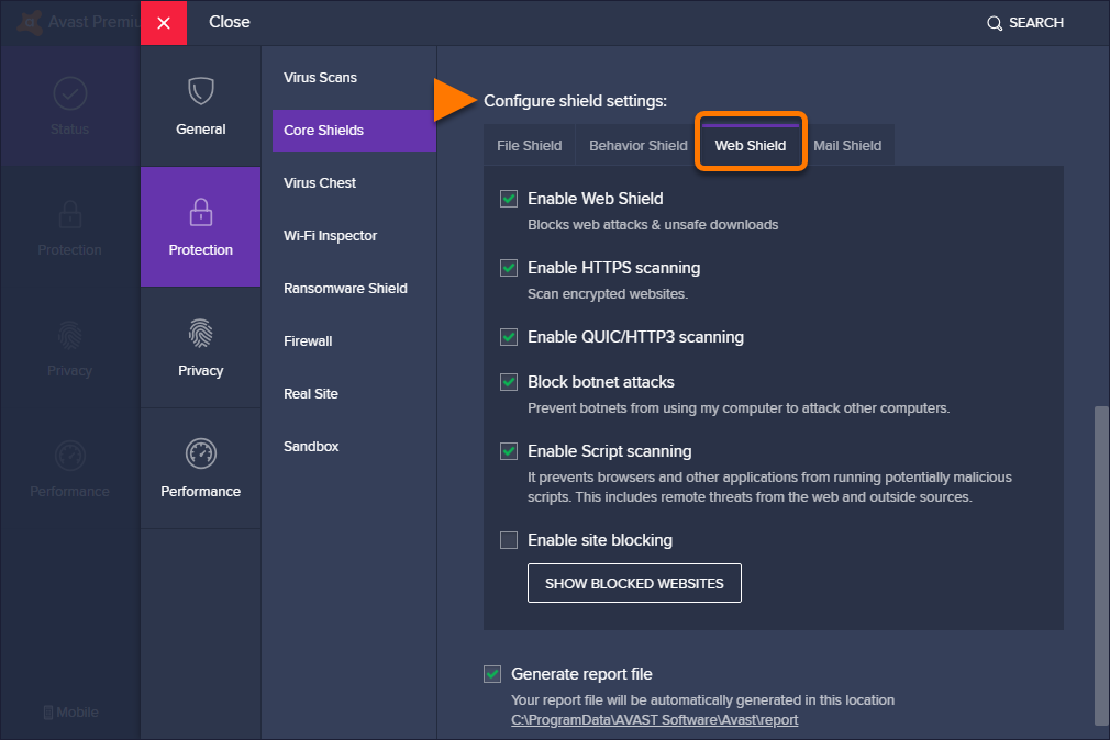 how to turn off avast online security