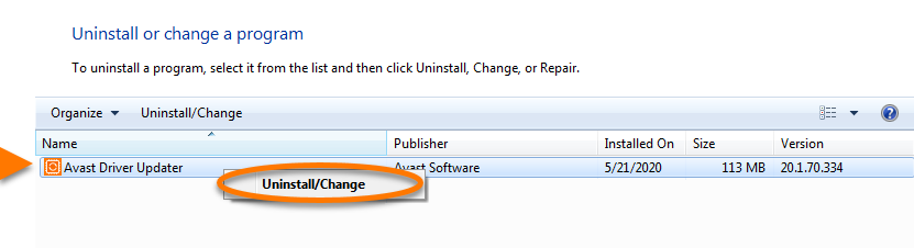 Deinstallieren Von Avast Driver Updater Unter Windows Avast 3886