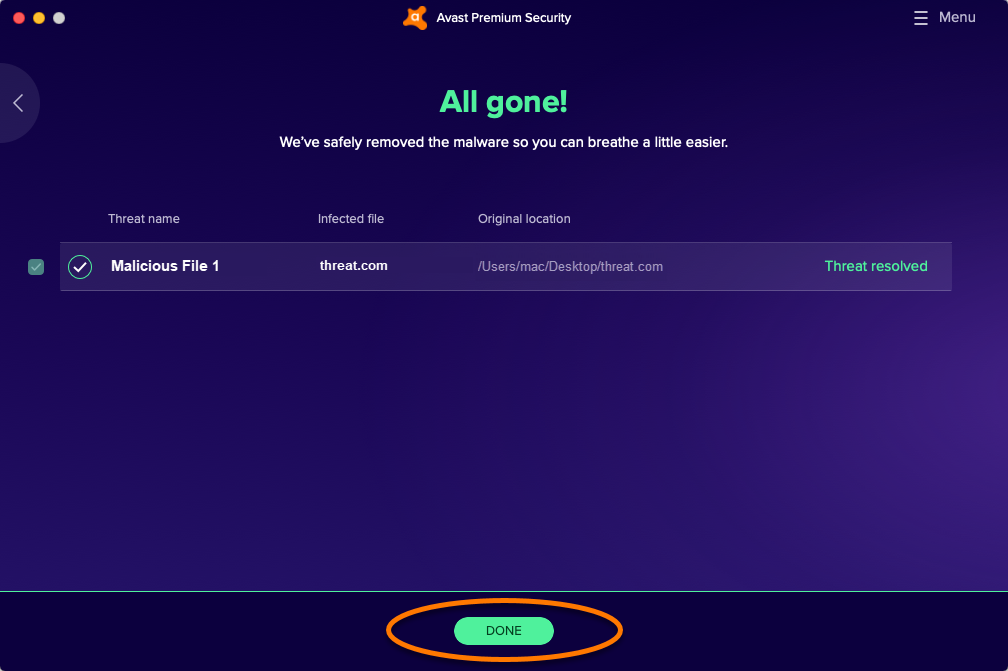 avast scan for mac