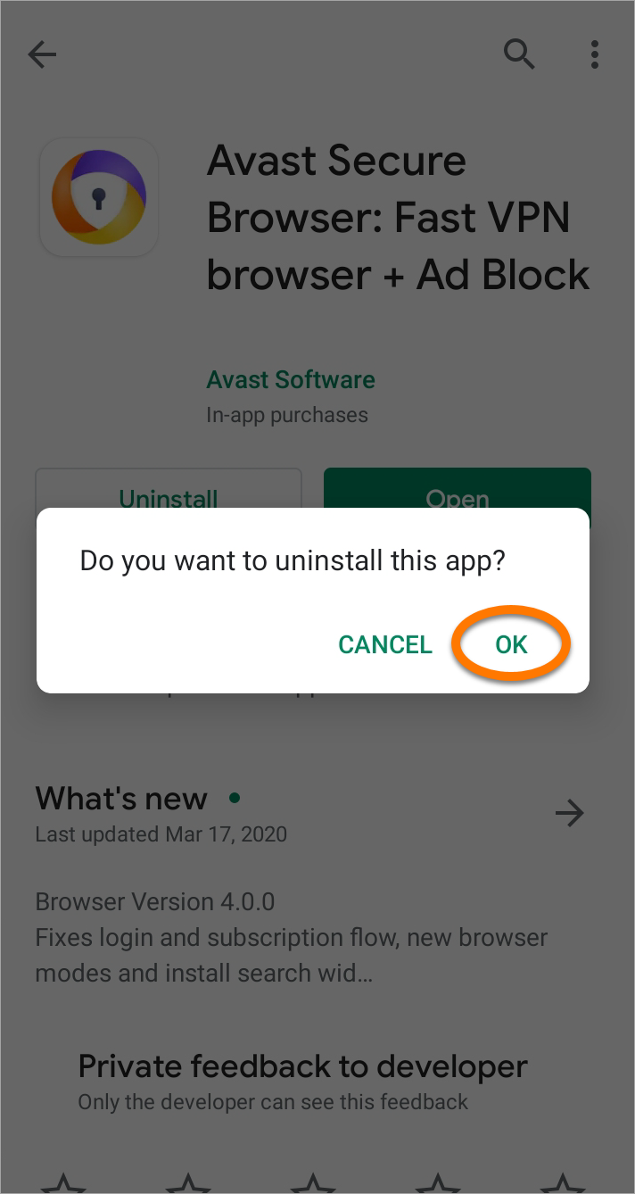 uninstall avast software