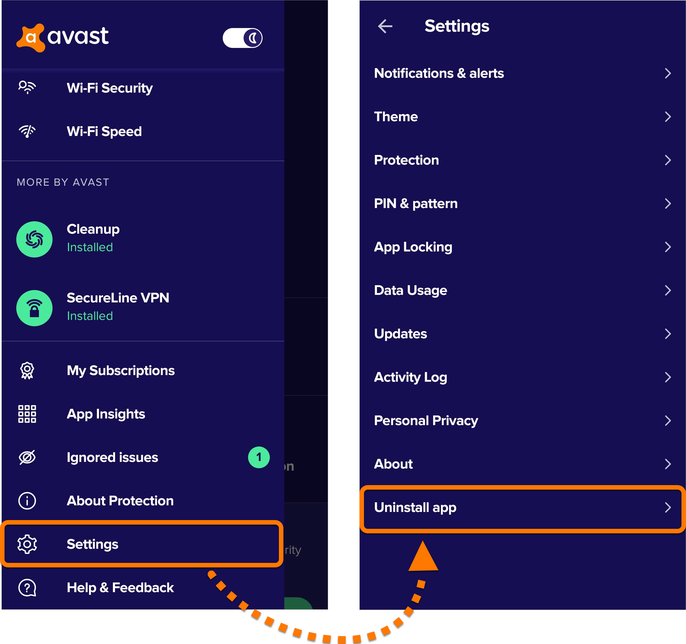 Deinstallieren von Avast Mobile Security | Avast