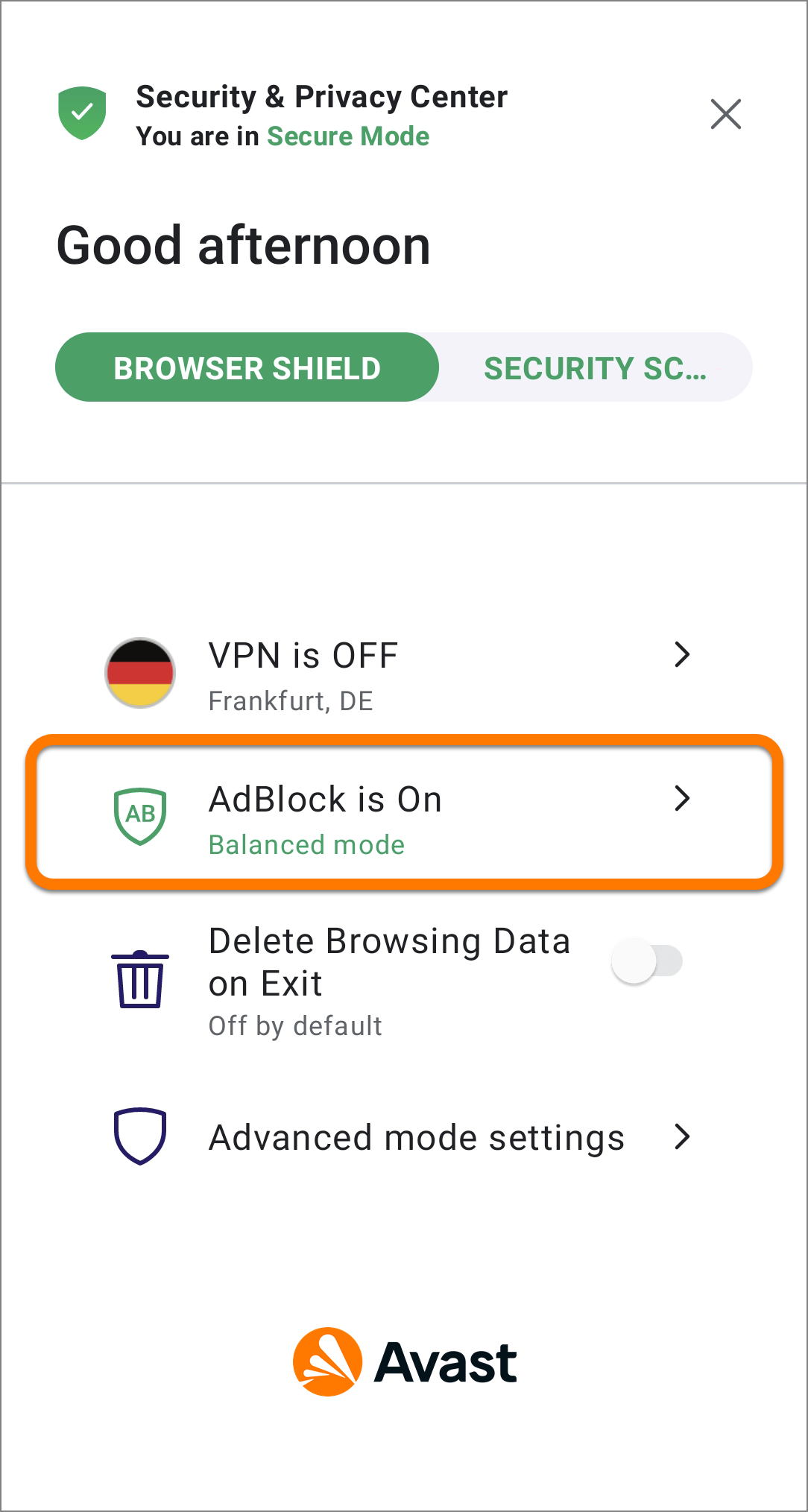 adguard or avast online security