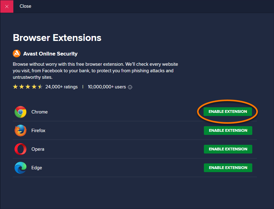 avast online security extension chrome