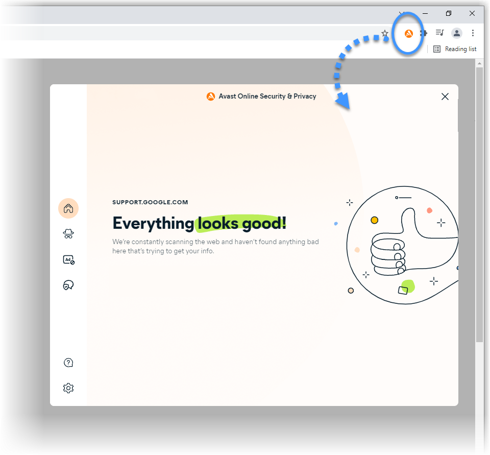 avast online security icon looks like adguard