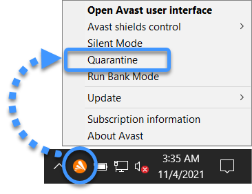 how to use quarantine in avast antivirus avast