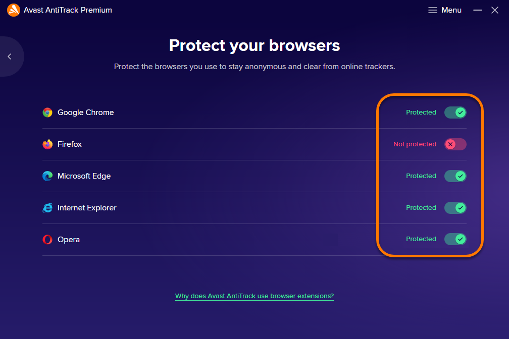 avast browser extension disappears
