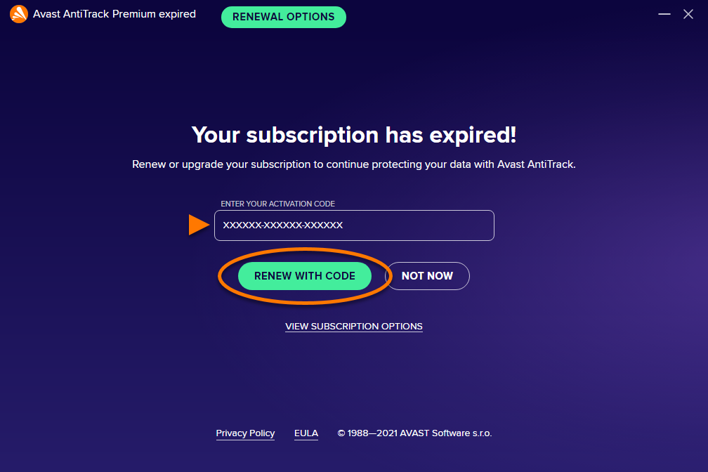 Активировать avast antitrack premium по коду активации
