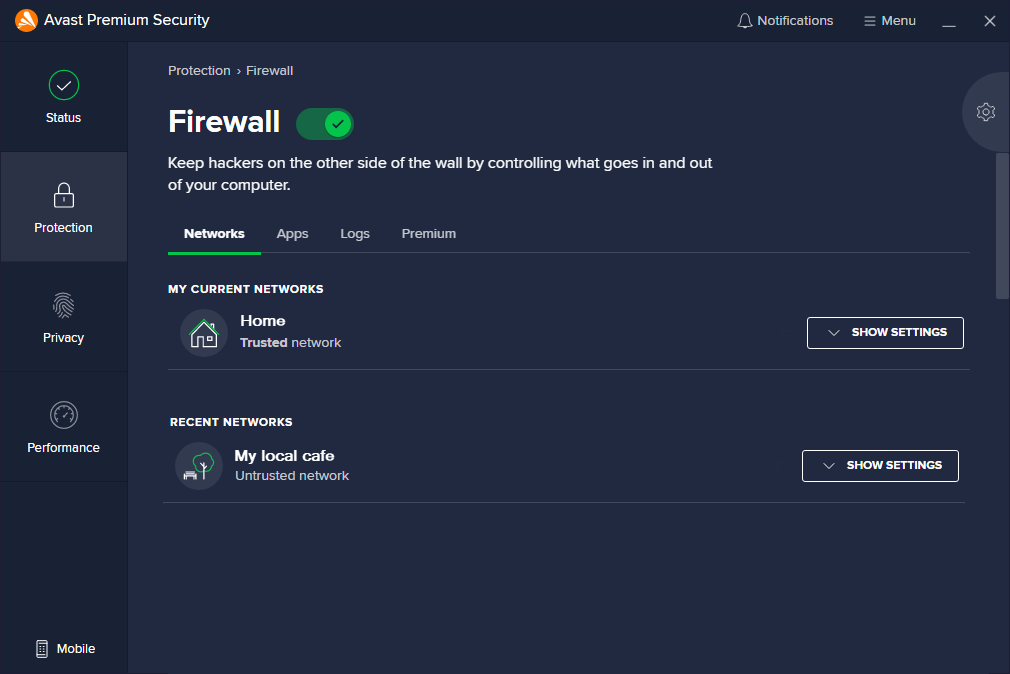 avast firewall not working windows 10