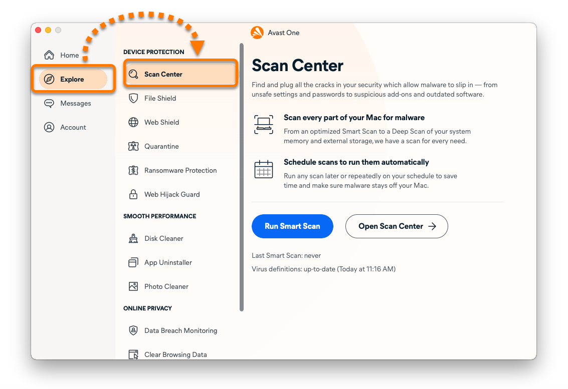 avast scan report file location