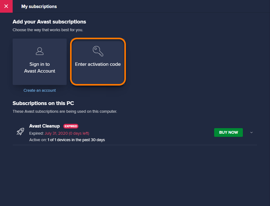 how to activate avast cleanup premium